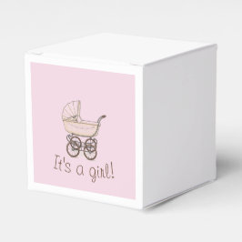 Rosa baby barnvagn-förmånslåda presentaskar