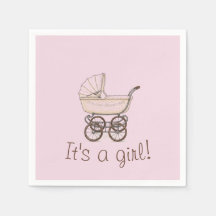 Rosa baby barnvagn napkin-babydusch för barn i