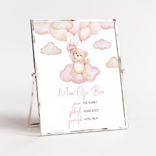 Rosa Baby Bear Balloon Baby Shower Mamma Osa Pub Poster
