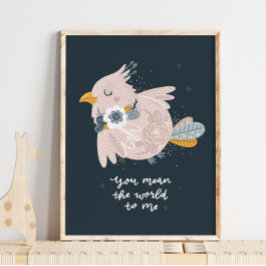 Rosa Baby Bird Rosa Nursery Poster | Baby Bird Art