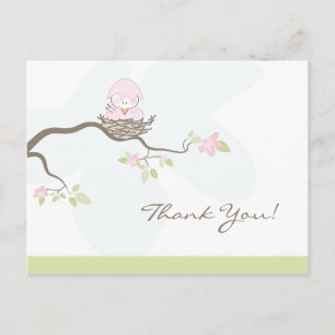 Rosa Baby Bird Tack vykort