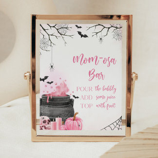 Rosa Baby Brewing Halloween Momosa Bar Skylt