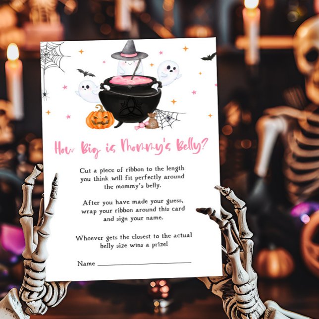 Rosa Baby bringar hur stor Mamma Belly Game är (Baby is Brewing Baby Shower How Big is Mommy's Belly Game)