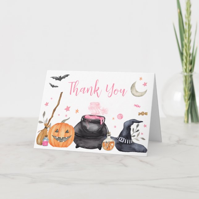 Rosa Baby brinner Cute Halloween Baby Shower Tack Kort (Framsida)