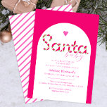 Rosa Baby Candy cane Baby Shower Inbjudan<br><div class="desc">Fira din lilla på vägen med den här festliga "Santa Baby"-babyduschinbjudan i god rosa! Med roligt candy cane-strimlad typografi och söta helgdag anger det här trevliga inbjudan tonen för en glatt julomgiven babydusch. Anpassa till hedersgästen namn,  händelseinformation och OSA för en fullt av helgdag i firande.</div>