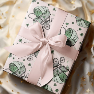 Rosa Baby Carriage St patrick's day Baby Shower Presentpapper