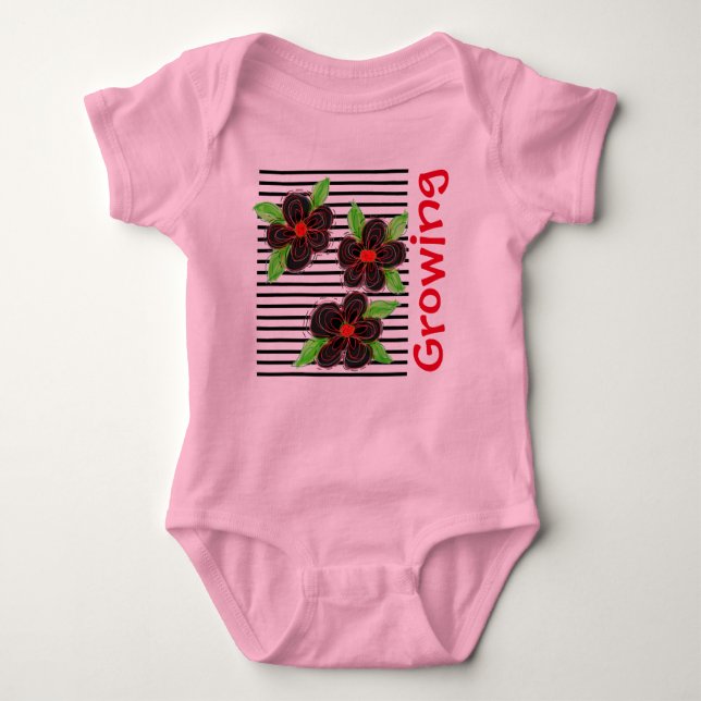 Rosa Baby Designer-kontur Tee (Framsida)