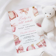 Rosa Baby Det är Kall utanför babyutbjudande