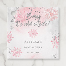 Rosa Baby det är kallt ute Vinter Baby Shower Gåvor Etiketter