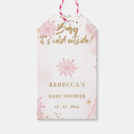 Rosa Baby det är kallt ute Vinter Baby Shower Presentetikett