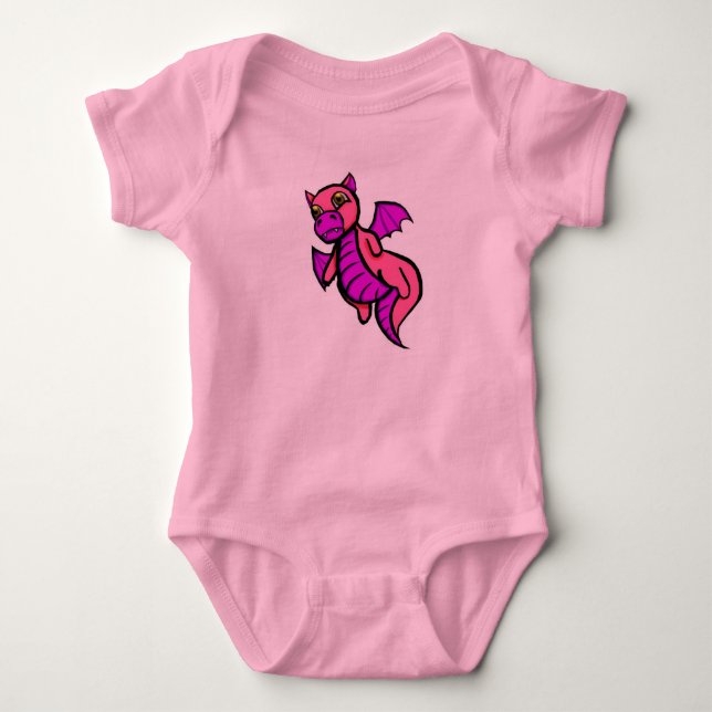 Rosa Baby Dragon Creeper Tee (Framsida)