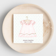 Rosa Baby Dress Baptism Pappersservett
