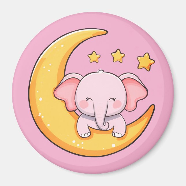 Rosa baby elefant magnet (Framsidan)