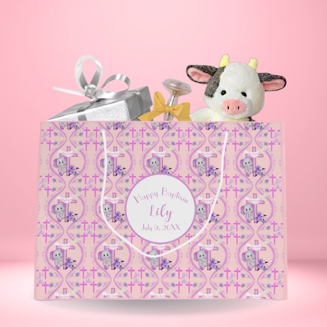 Rosa Baby elefant med Dove- och Kor-baptism (Skapare uppladdad)