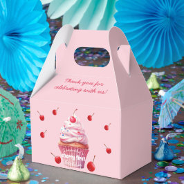 Rosa Baby First Cherry & Cupkaka Födelsedagsfest Presentaskar