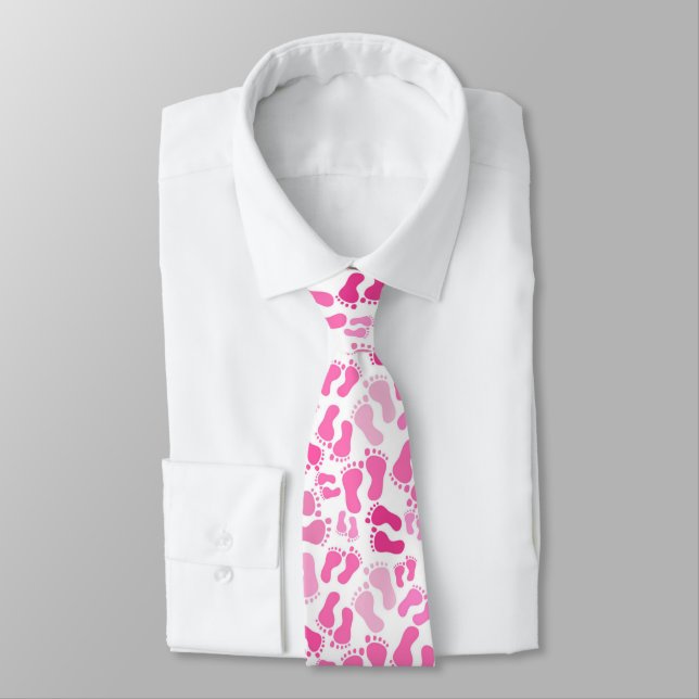 Rosa Baby Foot Prints Neck Tie Slips (Bunden)