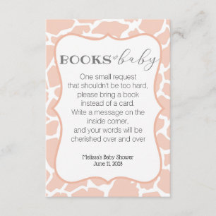 Rosa Baby Girl Giraffe Böcker för Bebis Tilläggskort