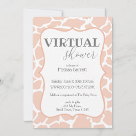 Rosa Baby Girl Giraffe Virtuell Inbjudan