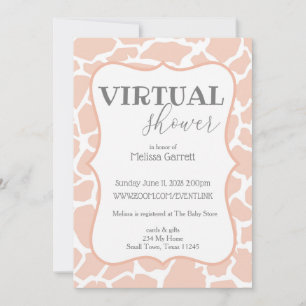 Rosa Baby Girl Giraffe Virtuell Inbjudan