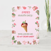 ROSA baby-hälsningskort för barn