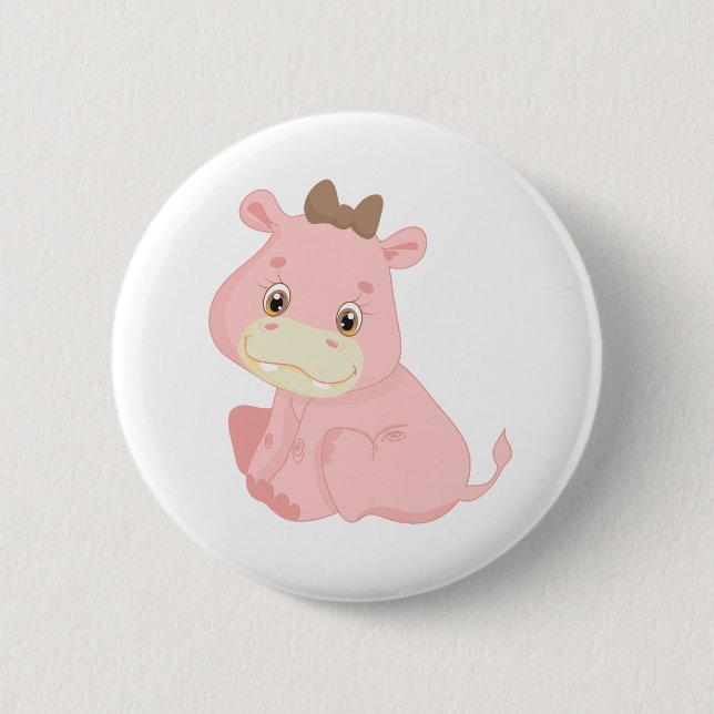 Rosa Baby Hippo Knapp (Framsida)