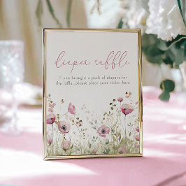 Rosa Baby I Blom Florala Vildblomma Blöjlotteri Poster