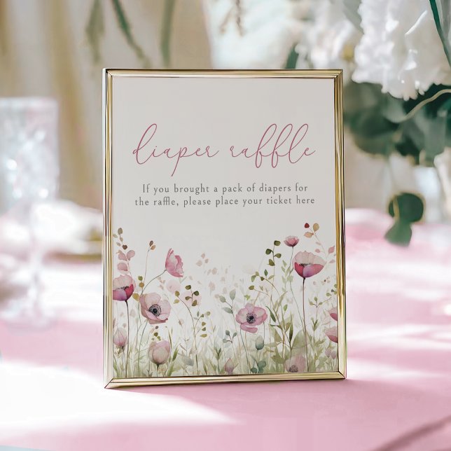 Rosa Baby I Blom Florala Vildblomma Blöjlotteri Poster (Skapare uppladdad)