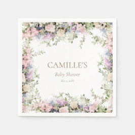 Rosa Baby i Bloom Baby Shower Tack märkre Pappersservett