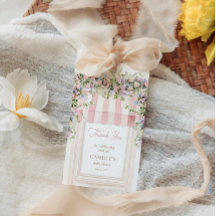 Rosa Baby i Bloom Baby Shower Tack märkre