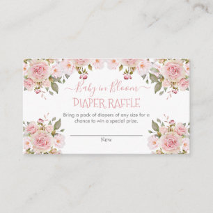 Rosa Baby i Bloom Blommigt Diaper Raffle-hölje Tilläggskort