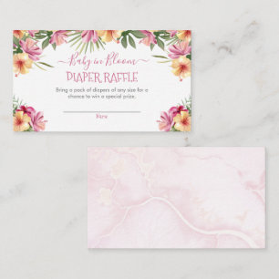 Rosa Baby i Bloom Tropical Blommigt Diaper Raffle Tilläggskort