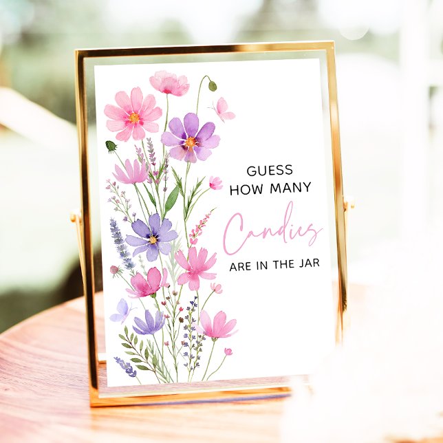 Rosa Baby i Bloom Wildblomma gissar hur många spel Poster (Skapare uppladdad)