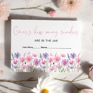 Rosa Baby i Bloom Wildblomma gissar hur många spel Tilläggskort