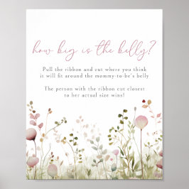Rosa Baby i Bloom Wildblomme Belly Guessing Game Poster
