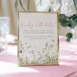 Rosa Baby i Bloom Wildblomme Belly Guessing Game Poster