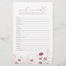 Rosa Baby i Bloom Wildblomme Ord Scramble Game