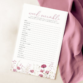 Rosa Baby i Bloom Wildblomme Ord Scramble Game