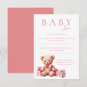 Rosa Baby Kärlek Vattenfärgskena Babykläder OSA Kort