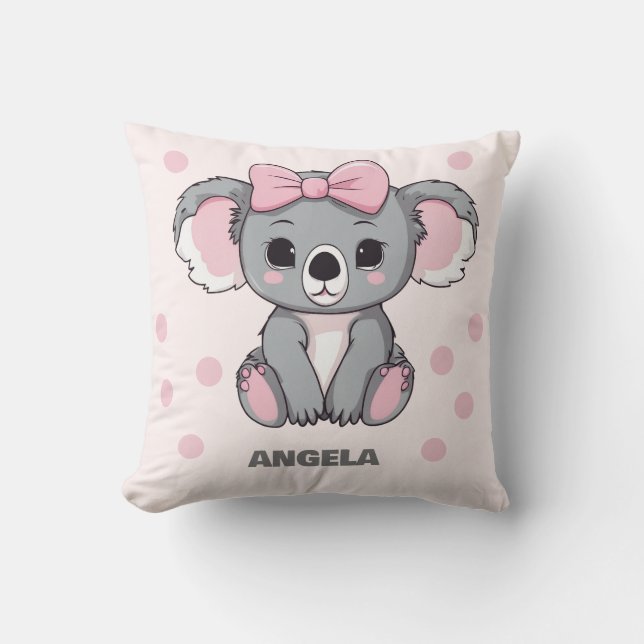 Rosa Baby Koala Bear Kudde (Framsida)
