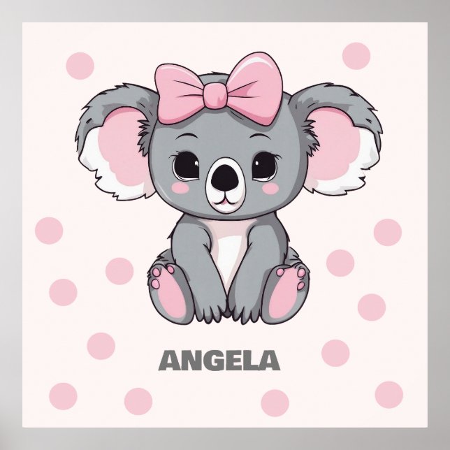 Rosa Baby Koala Bear Poster (Framsidan)