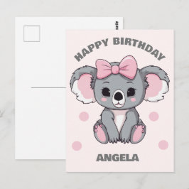 Rosa Baby Koala Bear Vykort
