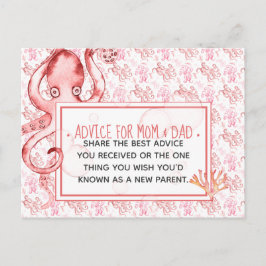Rosa Baby Octopus Baby Shower Adress for Mamma & P Vykort