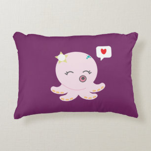 Rosa Baby Octopus Prydnadskudde