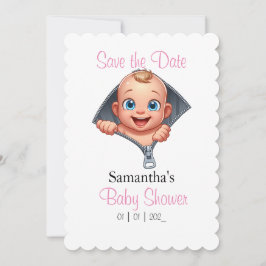 Rosa Baby Peeking out Baby Shower Tema