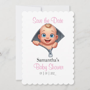 Rosa Baby Peeking out Baby Shower Tema