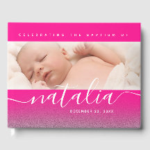 Rosa Baby Photo Baptism Christening Kor Glitter