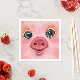 Rosa Baby Pig Napkins - sjömil Pappersservett