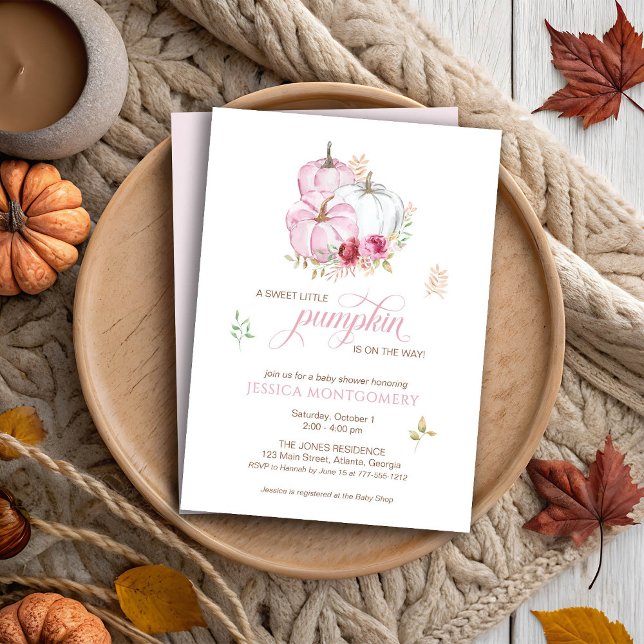 Rosa Baby Shower är på väg. Inbjudningar (Skapare uppladdad)