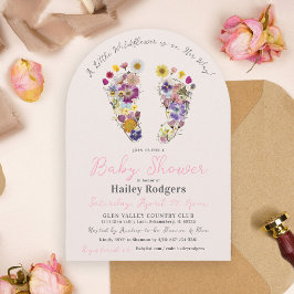 Rosa Baby Shower Arch (Fläktaren för cute Wildblom Inbjudningar