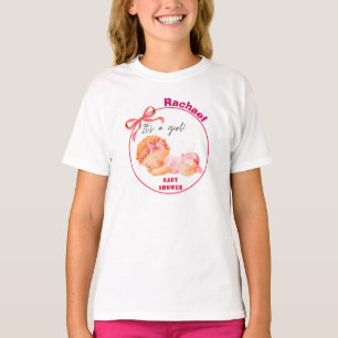 Rosa baby shower, babyflicka shower t shirt